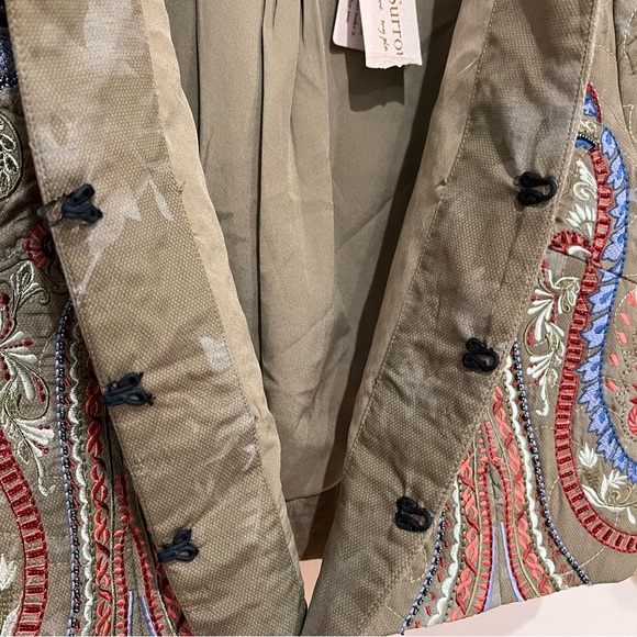 Soft Surroundings NWT D’oro Bolero Jacket in Olive Desert Beaded Embroidered, M - Picture 5 of 13